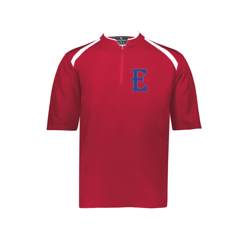 [229581-AS-RED-LOGO1] Men's Dugout Short Sleeve Pullover (Adult S, Red, Logo 1)