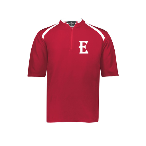 [229581-AS-RED-LOGO2] Men's Dugout Short Sleeve Pullover (Adult S, Red, Logo 2)