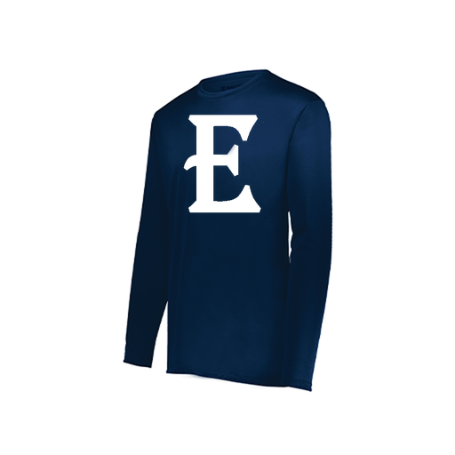 [222823.065.S-LOGO2] Youth LS Smooth Sport Shirt (Youth S, Navy, Logo 2)