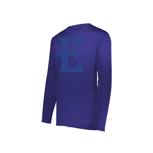 [222823.747.S-LOGO1] Youth LS Smooth Sport Shirt (Youth S, Purple, Logo 1)
