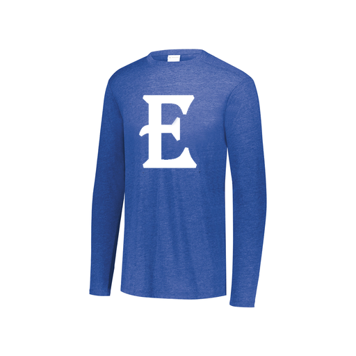 [FTLCUBRY-YS-LOGO2] Decker Youth Tri-Blend T-Shirt - Long Sleeve (Youth S, Royal, Logo 2)