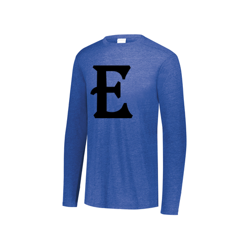 [FTLCUBRY-YS-LOGO3] Decker Youth Tri-Blend T-Shirt - Long Sleeve (Youth S, Royal, Logo 3)