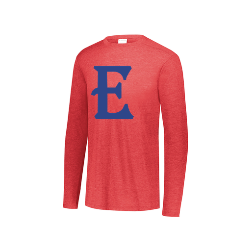 [FTLCUBRD-YS-LOGO1] Decker Youth Tri-Blend T-Shirt - Long Sleeve (Youth S, Red, Logo 1)
