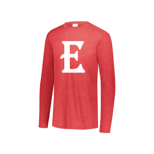 [FTLCUBRD-YS-LOGO2] Decker Youth Tri-Blend T-Shirt - Long Sleeve (Youth S, Red, Logo 2)
