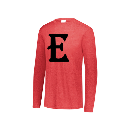 [FTLCUBRD-YS-LOGO3] Decker Youth Tri-Blend T-Shirt - Long Sleeve (Youth S, Red, Logo 3)