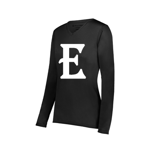 [222824.080.S-LOGO2] Ladies LS Smooth Sport Shirt (Female Adult S, Black, Logo 2)