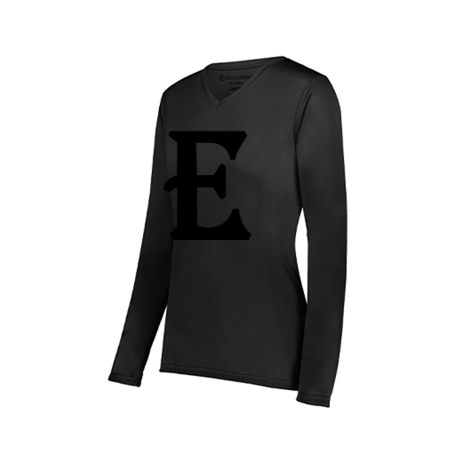 [222824.080.S-LOGO3] Ladies LS Smooth Sport Shirt (Female Adult S, Black, Logo 3)