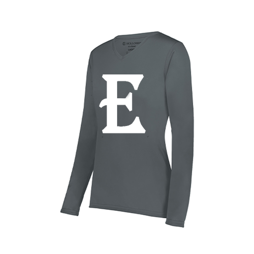 [222824.059.S-LOGO2] Ladies LS Smooth Sport Shirt (Female Adult S, Gray, Logo 2)