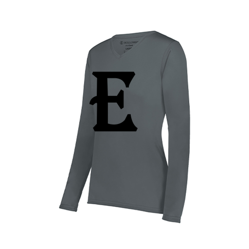 [222824.059.S-LOGO3] Ladies LS Smooth Sport Shirt (Female Adult S, Gray, Logo 3)