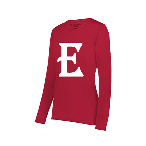 [222824.083.S-LOGO2] Ladies LS Smooth Sport Shirt (Female Adult S, Red, Logo 2)