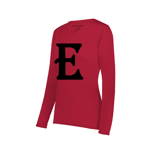 [222824.083.S-LOGO3] Ladies LS Smooth Sport Shirt (Female Adult S, Red, Logo 3)